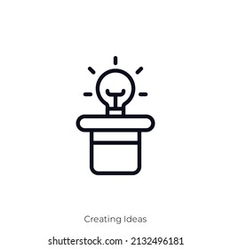 Creating Ideas icon. Outline style icon design isolated on white background