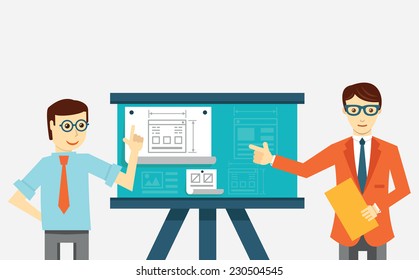 Creating mobile application. Development skeleton framework of a application - vector illustration
