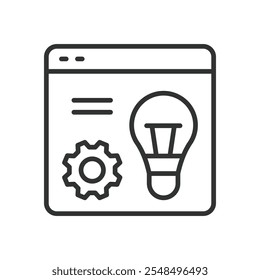 Creating new web pages, icon in line design. Creating, web, pages, design, development, HTML, website on white background vector. Creating new web pages editable stroke icon