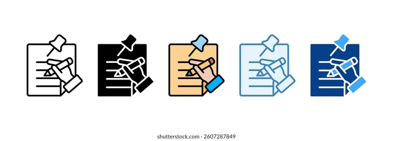Creating Notes Icon Set Multiple Style Collection