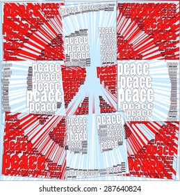 creating peace text, peace symbol t-shirt printed pattern of abstract and pop art. broken looking a background. fashion style for fashion and graphic design. poster, background gift card design vector
