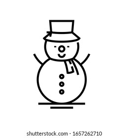 Creating snowman line icon, concept sign, outline vector illustration, linear symbol.