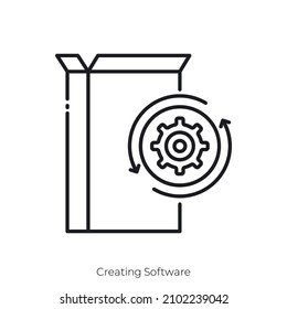 Creating Software icon. Outline style icon design isolated on white background