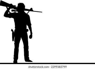 Creación de un diseño impactante con un hombre sosteniendo una imagen vectorial de silueta de arma