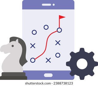 Creating a Success Journey Map Concept, Achievement Path Vector Icon Design, eBusiness Strategy Symbol, Marketing plan Sign, administration and operational management Stock illustration