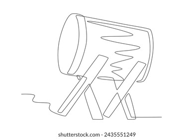 Creating a traditional percussion orchestra in the style of our beloved country. Mosque drum one-line drawing