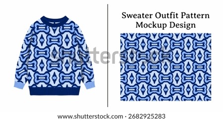 Creating a Trendy Sweater Outfit Pattern Mockup Design for Fashion Enthusiasts.