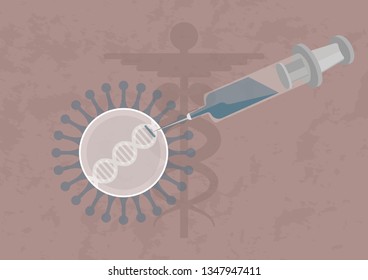 Creating a vaccine. Modification a dna or rna of virus for convert them to vaccine