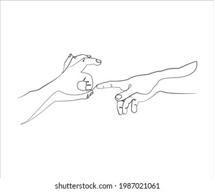 Creation of Adam minimal line art