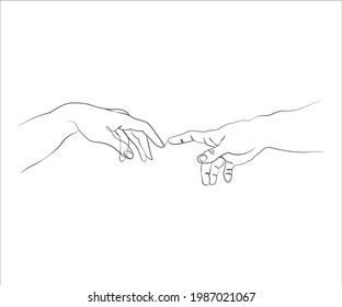 Creation of Adam minimal line art