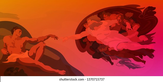 Creation of Adam stylized vector illustration.