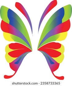 Creation of a butterfly using abstract color patterns