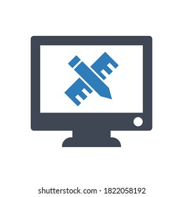 Creation design icon.studying,interior (vector illustration)