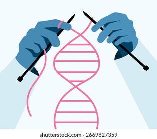Criação de dna com ilustração de lã e fio