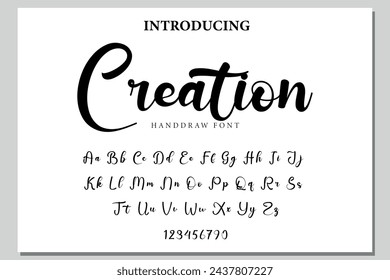 Creation Font Stylish brush painted an uppercase vector letters, alphabet, typeface