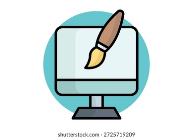 Creation icon. colored outline icon style. icon related to digital creation. creativity elements vector illustration