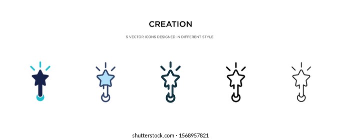 creation icon in different style vector illustration. two colored and black creation vector icons designed in filled, outline, line and stroke style can be used for web, mobile, ui