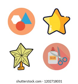 creation icon set. vector set about star, geometry and handcraft icons set.