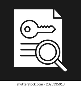Creación, generador de palabras clave, imagen vectorial de icono de investigación. También se puede utilizar para el marketing web. Idóneo para aplicaciones web, aplicaciones móviles y medios impresos.