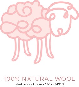 creation logotype natural wool. Illustration sheep
