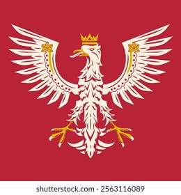 Creation of a Poland eagle with a beautiful flat design