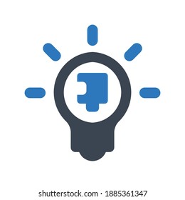 Creation puzzle icon.idea,puzzle (vector illustration)