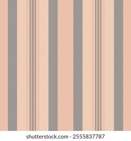 Creation textile fabric pattern, structure stripe background lines. Bedding vector seamless vertical texture in light and orange colors palette.