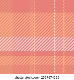 Creation texture vector background, open tartan seamless textile. Full pattern plaid fabric check in red and orange colors palette.