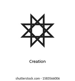 Creation vector illustration element icon, line symbols. Alchemy icon. Basic mystic elements.