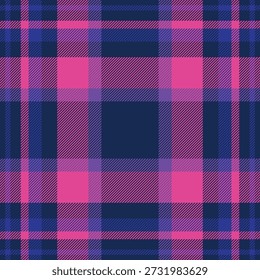 Vector de creación sin costuras a cuadros, patrón de tartán hanukkah a cuadros. Ajuste de textura de tela de fondo textil en paleta de colores azul y rosa.