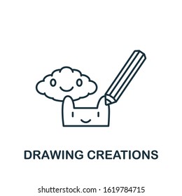 Creations icon. Simple line element Creations symbol for templates, web design and infographics