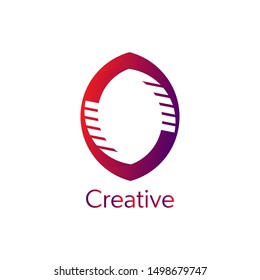 Creative 0 Number Logo Icon Design with Cool Oval Shape for Business Sign, Identity, Label, Badge, Game or Profile.