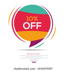 Kreativer (10 % Rabatt) Text in Sprachblase, Vektorgrafik.
