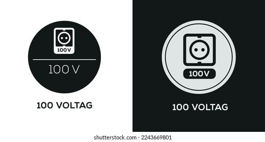 Creative (100v power socket) Icon, Vector sign.