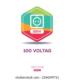 Creative (100v power socket) Icon, Vector sign.