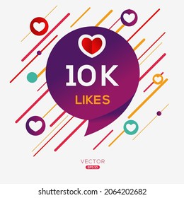 Creative (10k), 10000 likes design for social network, Vector illustration.