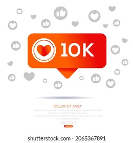 Creative (10k), 10000 likes design for social network, Vector illustration.
