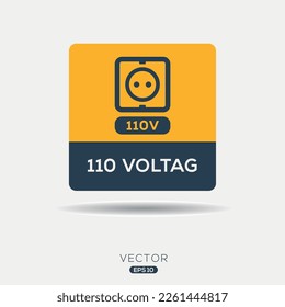 Creative (110 volts power socket) Icon, Vector sign.