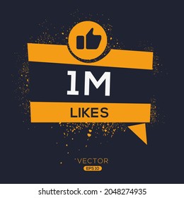 Creative (1M), 1million likes design for social network, Vector illustration.