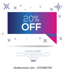 Creative (20% Off) text written in speech bubble ,Vector illustration.
