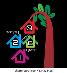 creative 2016 new year tree concept 