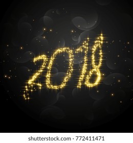 creative 2018 glitter text for happy new year celebration