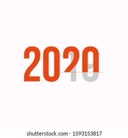 Creative 2020 logo design with greeting text.