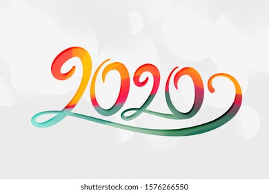 creative 2020 new year lettering stylish background design