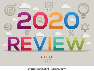 Creative (2020 Review) Banner Word With Icon ,Vector Illustration.
