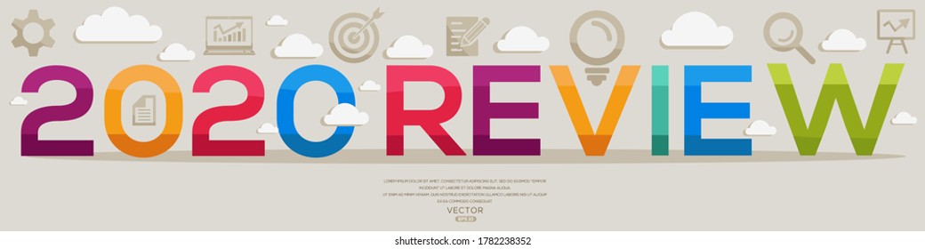 Creative (2020 review) Design,letters and icons,Vector illustration.	