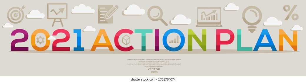 Creative (2021 Action Plan ) Design,letters And Icons,Vector Illustration.	
