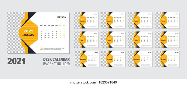 creative 2021 Desk Calendar design vector template. 
