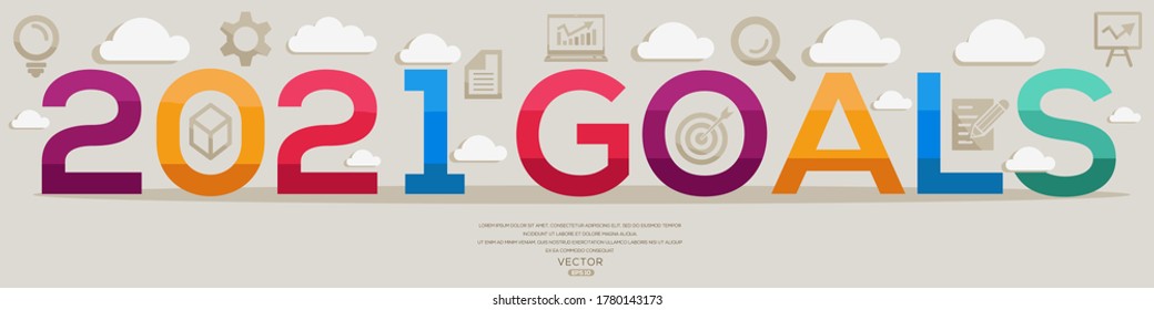 Creative (2021 goals) Design,letters and icons,Vector illustration.	
