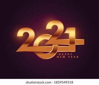 creative 2021 happy new year golden background design